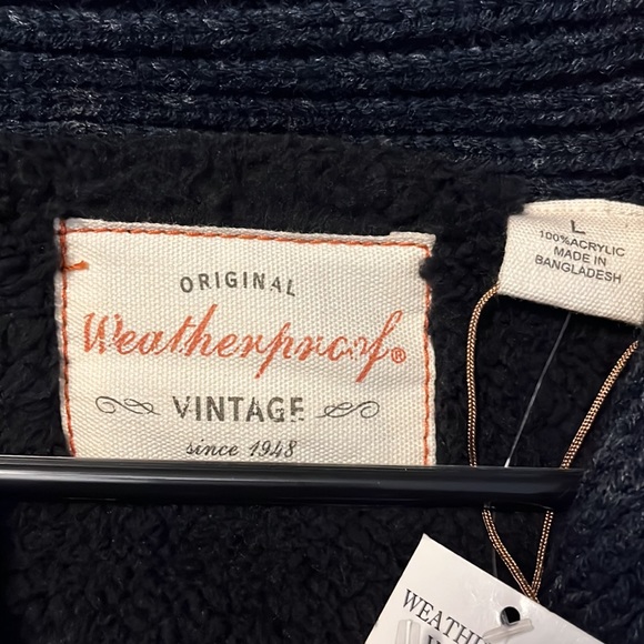 Weatherproof Vintage Navy Zip Front Sweater - Picture 3 of 6